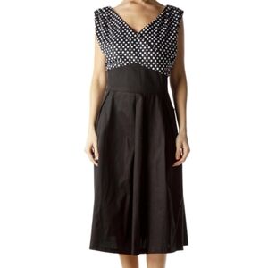Lindy Bop Women's Dress Pinup‎ Rockabilly Polka Dot Sleeveless Fit Flare Medium